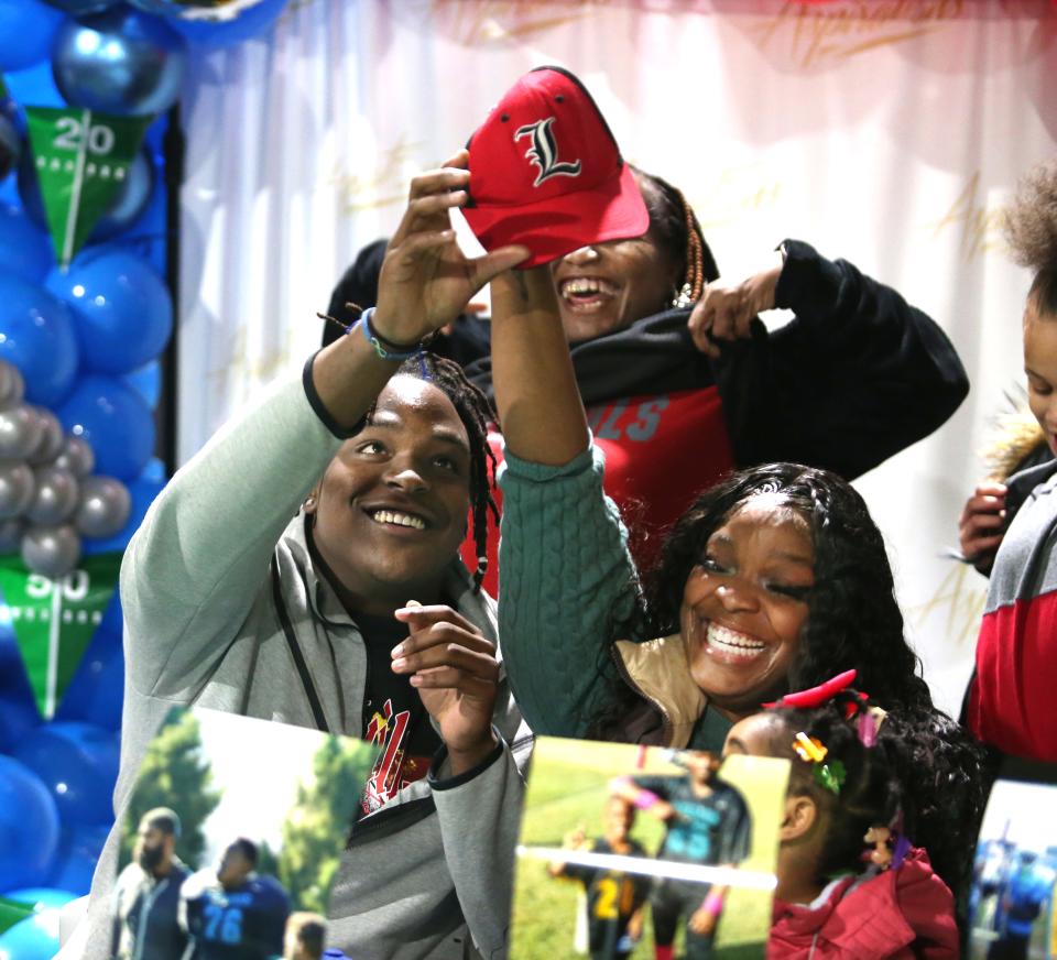William Spencer grab the Louisville hat away from his mother to announce he was selecting the Cardinals next year.
Feb. 1, 2023