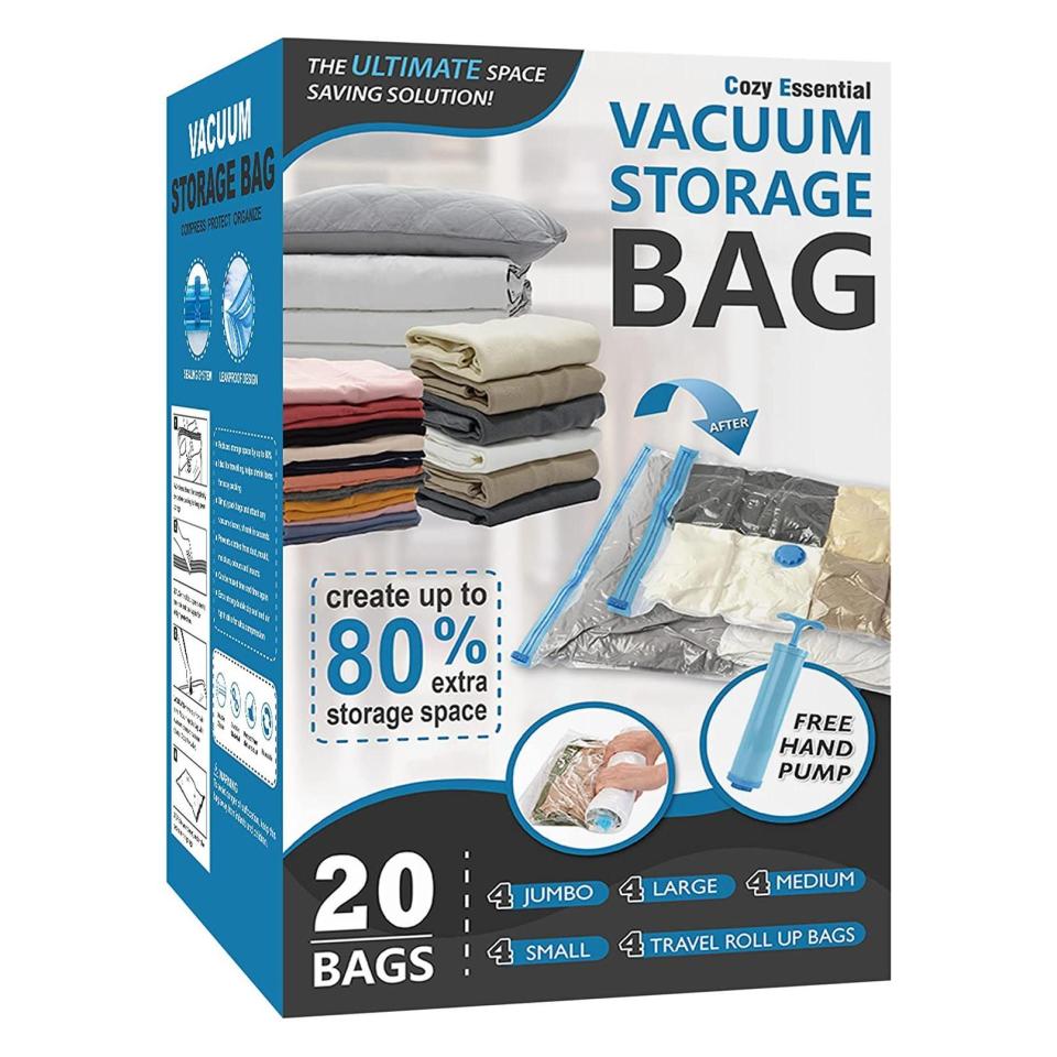 10) Cozy Essential 20 Pack Vacuum Storage Bags