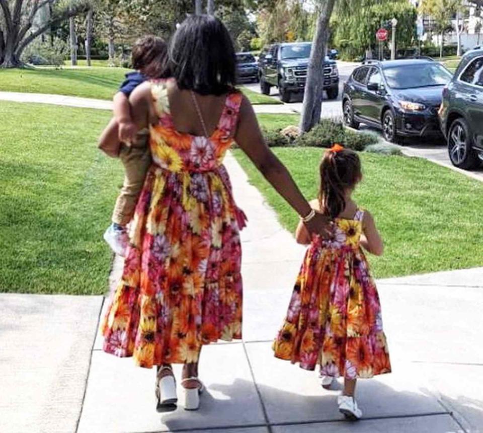 Mindy Kaling and her kids