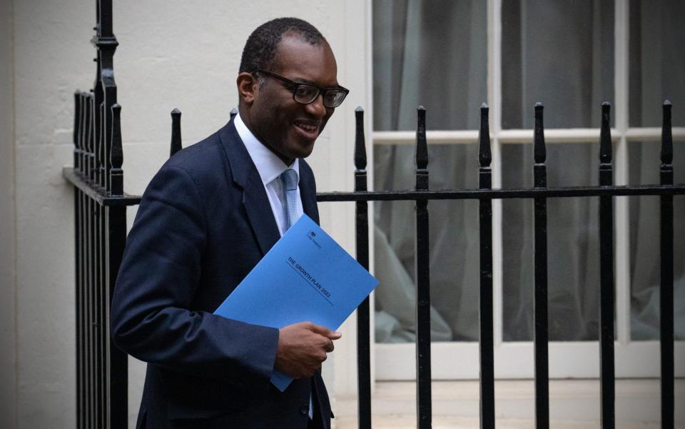 UK Chancellor of The Exchequer Kwasi Kwarteng leaves 11 Downing Street on September 23, 2022 in London, England. Amongst other recent economic announcements including an increase in interest rates, a 1.25 percent rise in National Insurance will be scrapped from November 6th as new Prime Minister Liz Truss enacts measures to combat the cost of living crisis - Carl Court/Getty Images Europe