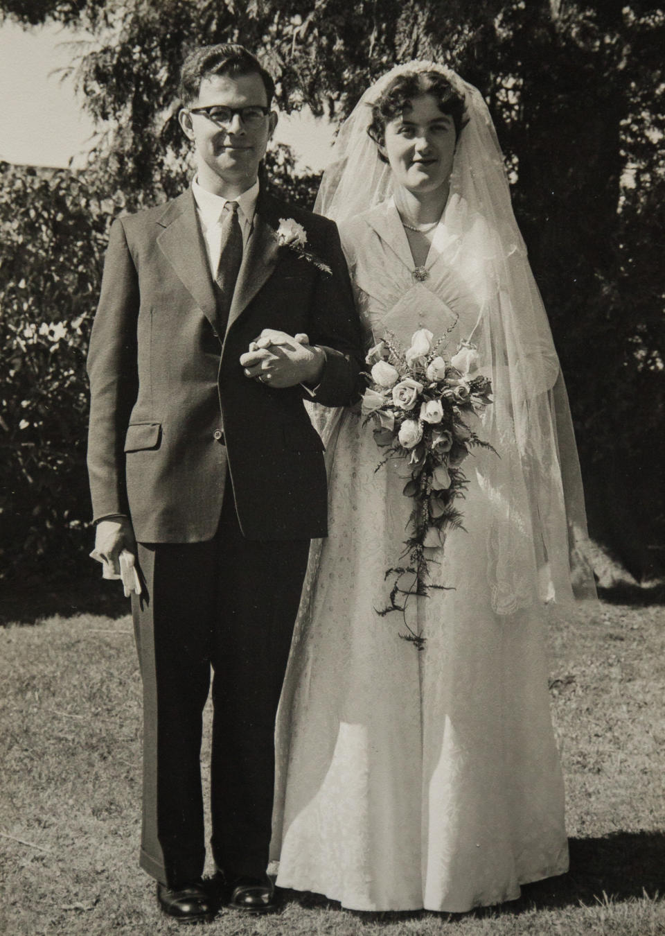 The couple on their wedding day in 1956 (Picture: SWNS)