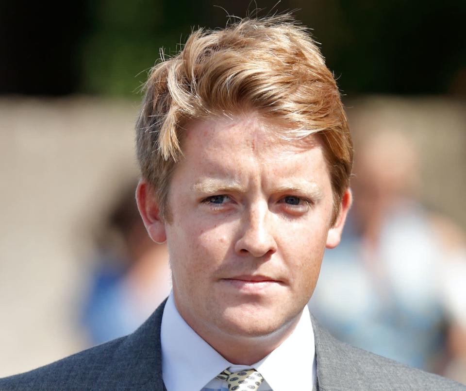 Hugh Grosvenor, Duke of Westminster attends the wedding of Charlie van Straubenzee and Daisy Jenks at the church of St Mary the Virgin on August 4, 2018 in Frensham, England. Prince Harry attended the same prep school as Charlie van Straubenzee and have been good friends ever since. (Photo by Max Mumby/Indigo/Getty Images) 