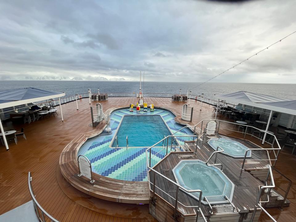 holland america pool and view of the sea