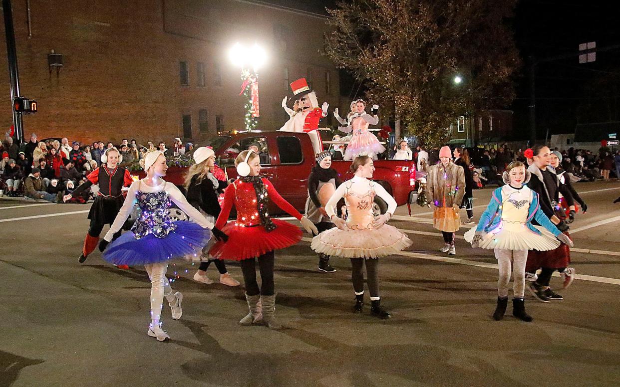 The Ashland Regional Ballet's Nutcracker parade entry in the Ashland's 2021 Christmas parade is seen heading down Claremont Avenue at West Main Street on Saturday, Dec. 4. Ashland Regional Ballet will present its 30th annual presentation of The Nutcracker from Friday, Dec. 17 through Sunday, Dec. 19 at Ashland High School's Archer Auditorium.