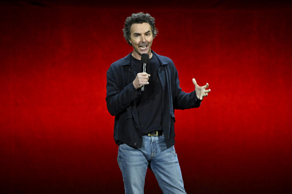 LAS VEGAS, NEVADA - APRIL 11: Shawn Levy speaks onstage at the Walt Disney Studios Presentation during CinemaCon 2024 at The Colosseum at Caesars Palace on April 11, 2024 in Las Vegas, Nevada.  (Photo by David Becker/WireImage)