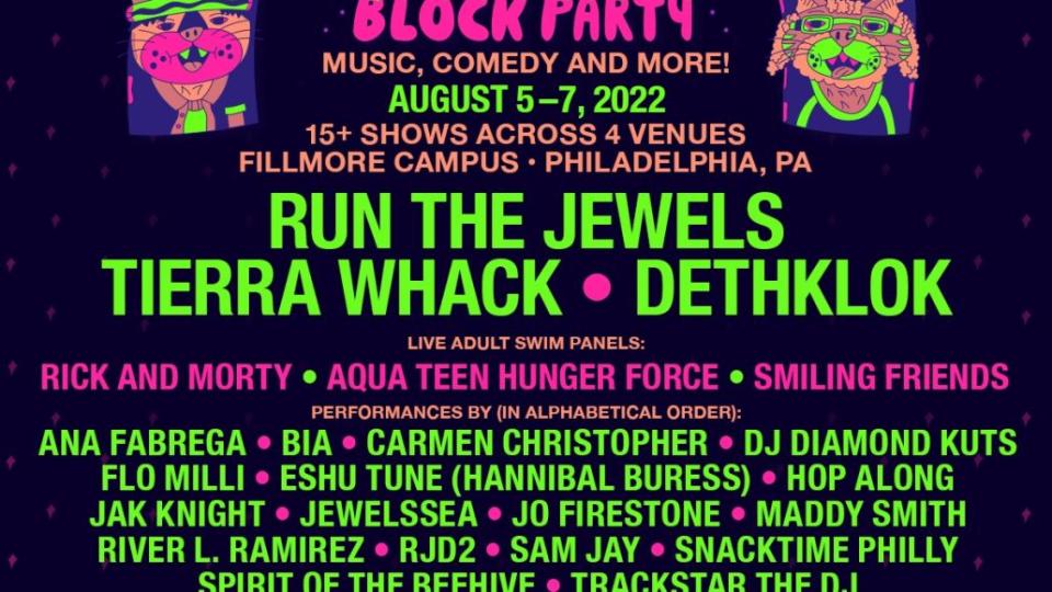 Adult Swim Block Party 2023 poster