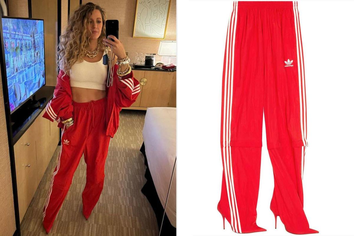 Fans Baffled at Blake Lively's Super Bowl Pants-Shoes