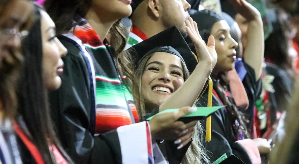 About 950 graduates took part in the 47th Chicano/Latino Commencement Celebration at the Save Mart Center on May 20, 2023.