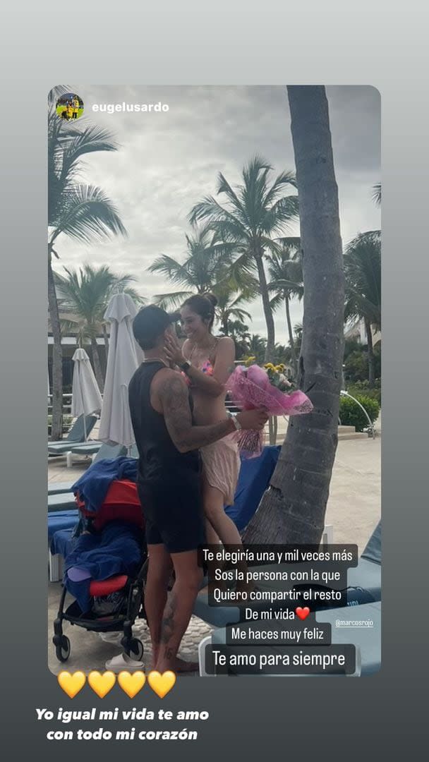 Eugenia Lusardo le respondió a Rojo en Instagram y le agradeció por la propuesta de casamiento