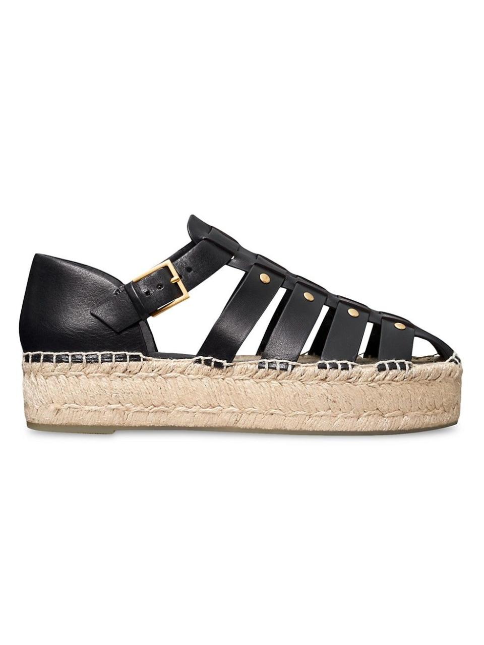 9) Tory Burch Leather Platform Fisherman Sandals