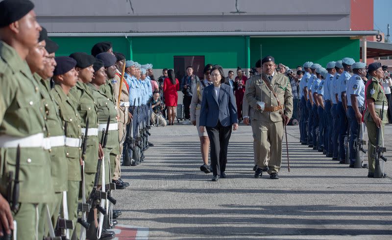 Handout of Taiwanese President Tsai Ing-wen arriving at Philip S. W. Goldson International Airport, Belize City, Belize