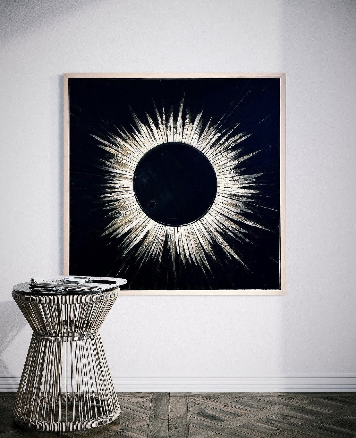 "Total Eclipse" by artist Mike Konrad, part of the "Phased" exhibition at The S.P.A.C.E. Gallery in Burlington.