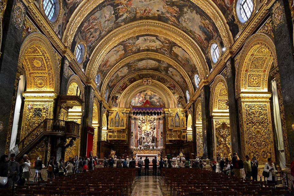 Interior de la ConCatedral de San Juan en La Valeta.