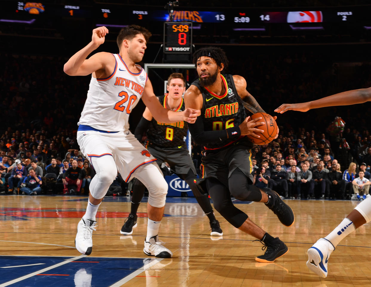 Atlanta Hawks forward DeAndre Bembry drives to the basket during a December game against the New York Knicks. (Getty)