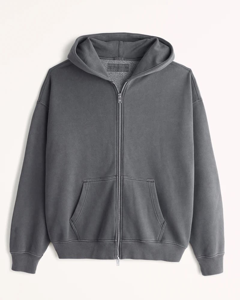 grey sweatshirt zip up