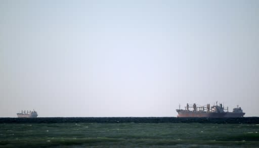 Tankers pass through the Strait of Hormuz at the head of the Gulf which Iranian President Hassan Rouhani has again threatened to close to oil traffic in response to US sanctions