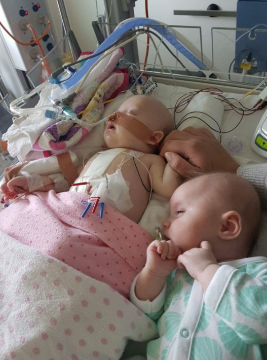 With Hannah not allowed to pick up her daughter, Sophia became Madi's only human contact in ICU. Photo: Supplied