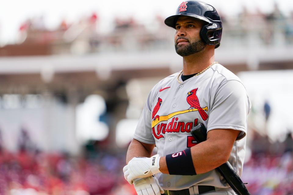 Albert Pujols is back in devil red ... er, we mean Cardinals red this season, expected to be his last in the majors.