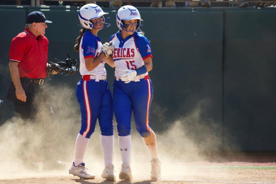 Americas faces off with San Antonio O'Connor in a Class 6A state softball semifinal on Friday, June 3, 2022 at McCombs Field in Austin, Texas.