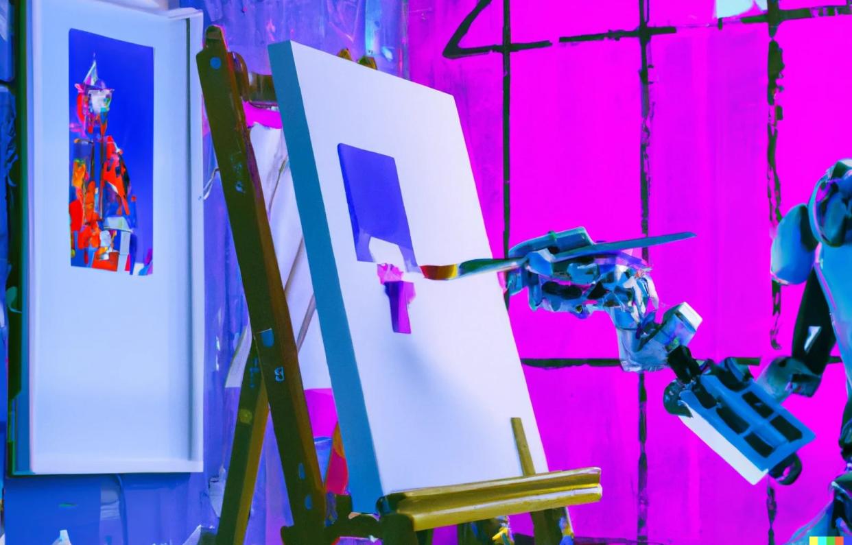 Robot painting picture
