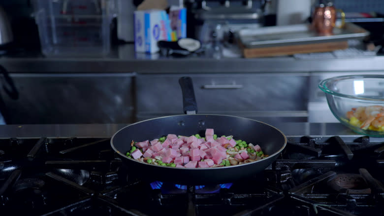 Ingredients cooking for fried rice