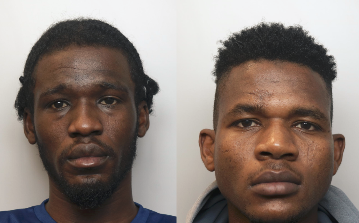 Abdulrahman Hassan, left, and Abu Musa, right, raped and filmed a woman in her own home. (Cheshire Constabulary)