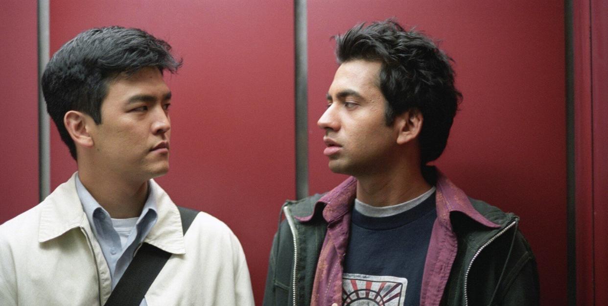 John Cho and Kal Penn in "Harold and Kumar Go to White Castle" (New Line Cinema)