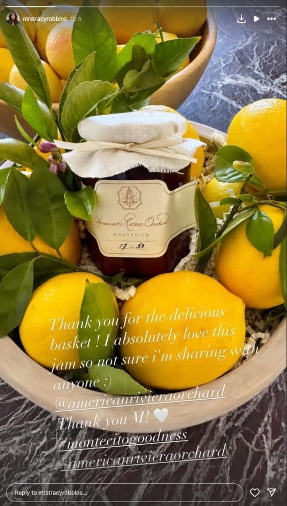 Markle’s friend Tracy Robbins showed off her jam jar from the Duchess. Tracy Robbins / Instagram