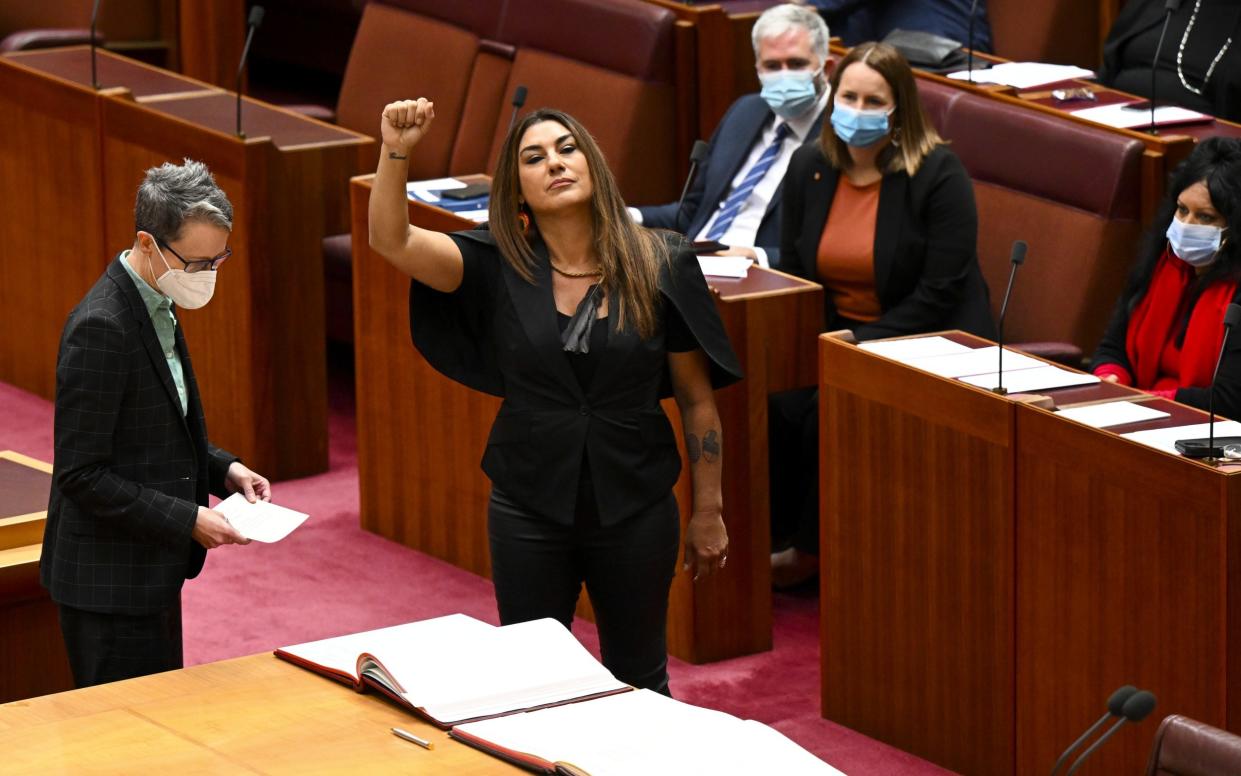 Lidia Thorpe, an Australian senator of Aboriginal heritage - LUKAS COCH/AAP