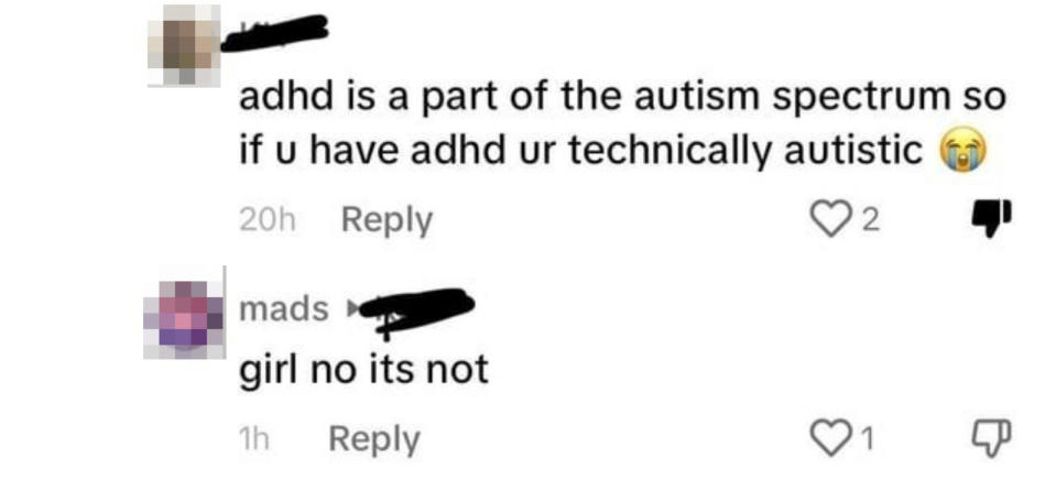 A social media post claims that ADHD is part of the autism spectrum, so having ADHD means you're autistic