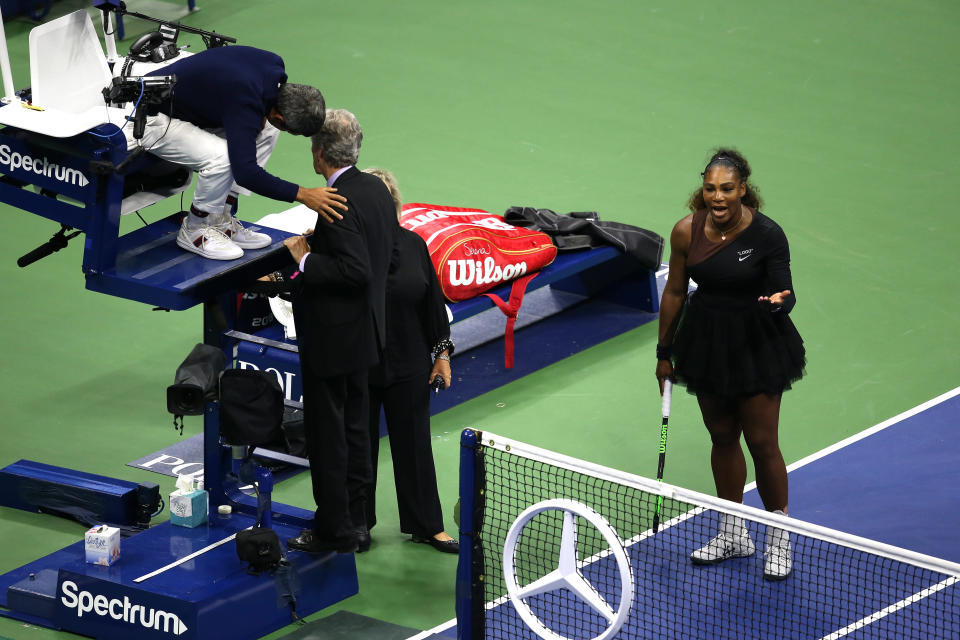 Serena Williams’ argument with chair umpire Carlos Ramos resulted in a look at the entire Grand Slam season. (Photo by Alex Pantling/Getty Images)