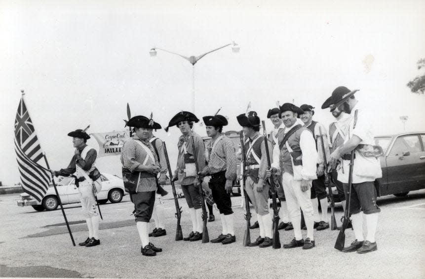 The Barnstable Militia, which was established in 1976 during the country’s bicentennial, assembles for this 1979 Barnstable Patriot photo.