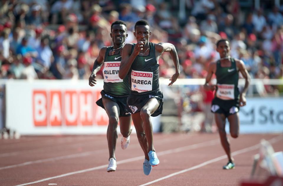 Selemon Barega seemed positioned for the win before his countryman made a very bad decision. (Getty Images)