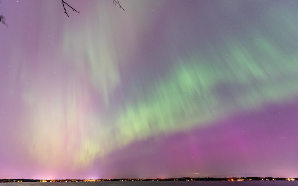 Northern lights over Madison, Wisconsin.