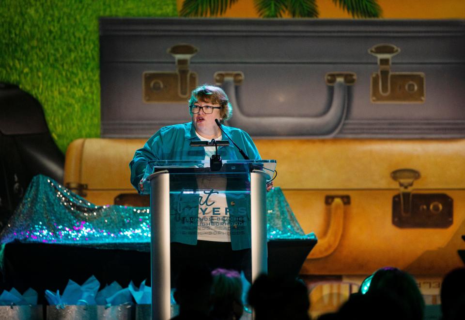 Tam Pigott, Executive Director of Lee County Visitors and Convention Bureau speaks at the 22nd Annual Elaine McLaughlin Outstanding Hospitality Service Awards at Hyatt Regency Coconut Point Resort and Spa on Thursday, Sept. 8, 2022. 