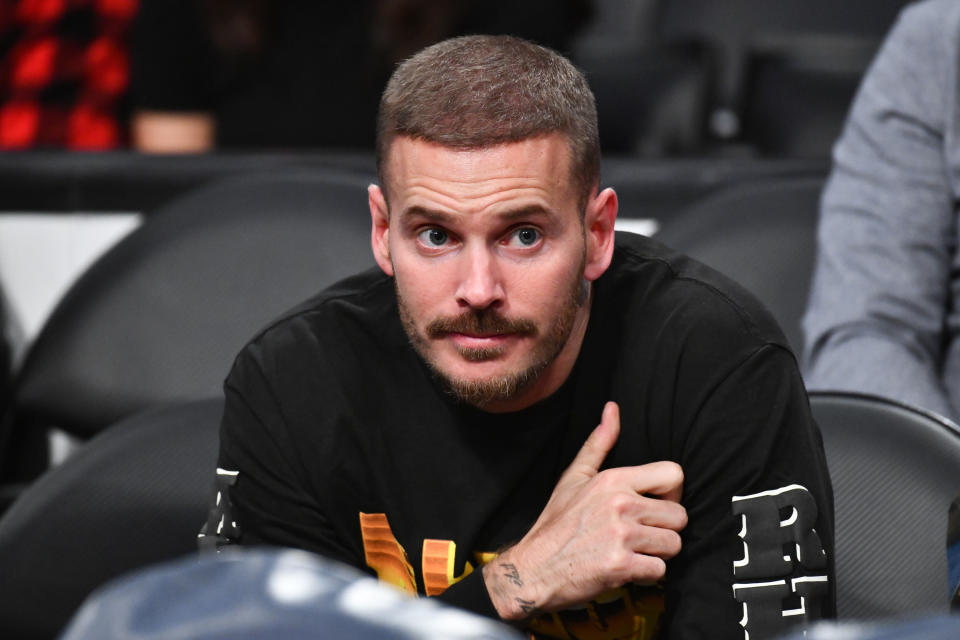 LOS ANGELES, CALIFORNIA - JANUARY 01: Matt Pokora attends a basketball game between the Los Angeles Lakers and the Phoenix Suns at Staples Center on January 01, 2020 in Los Angeles, California. (Photo by Allen Berezovsky/Getty Images)