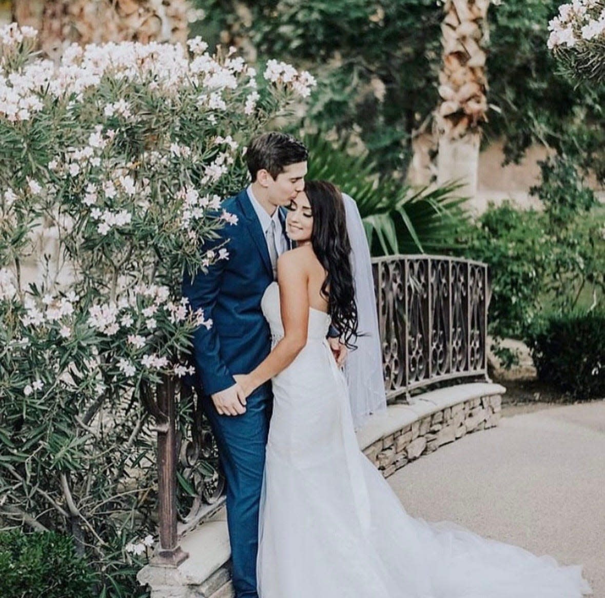 Stephanie Osmundson and her husband on their wedding day.