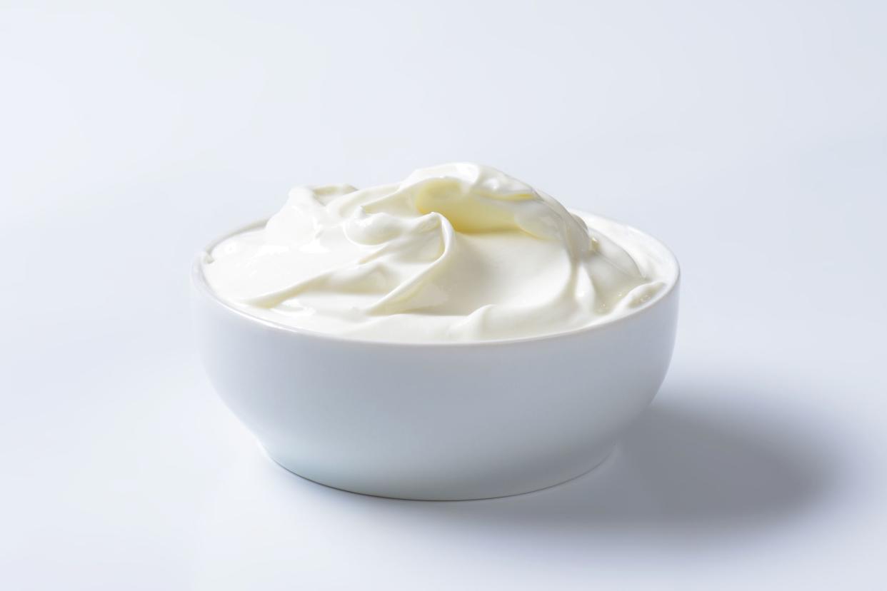 bowl of smooth sour cream