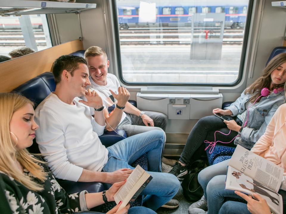 A full couchette accommodation on a Nightjet train.