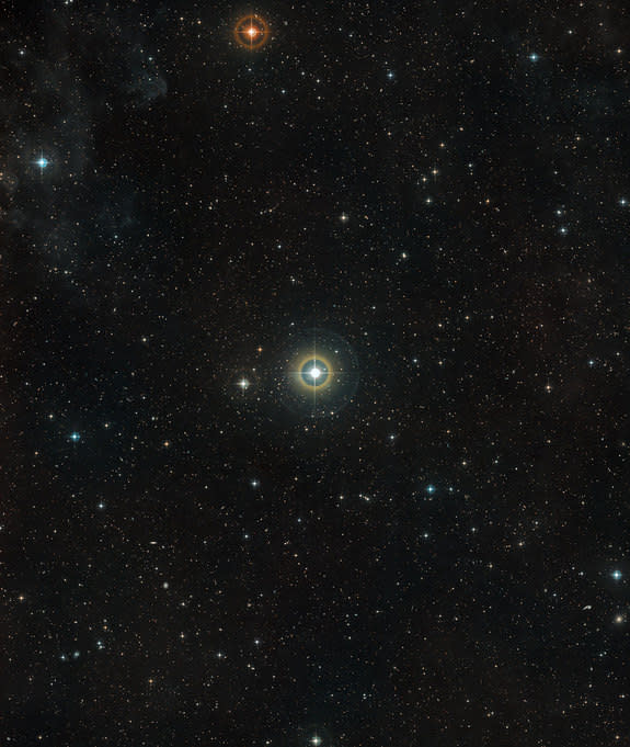 Image showing the sky around the star 51 Pegasi in the northern constellation of Pegasus. This image was created from photographic material forming part of the Digitized Sky Survey 2.