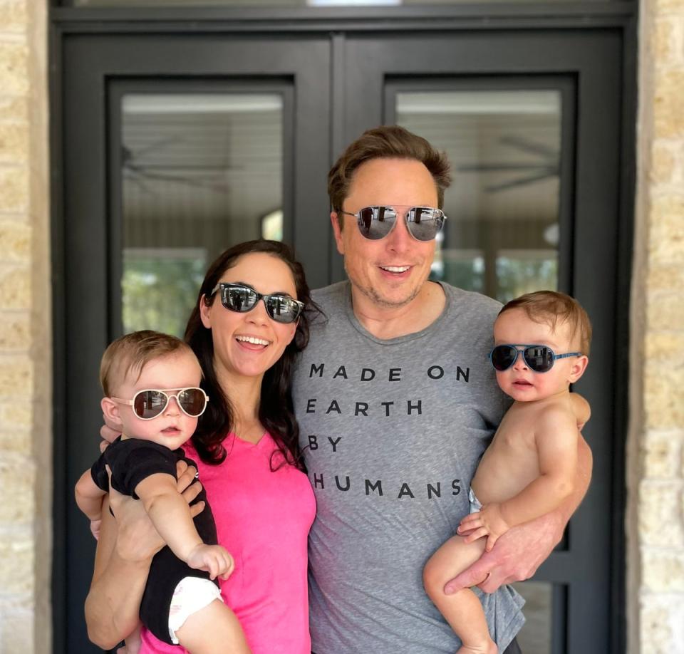 Elon Musk, Shivon Zilis and their twins.  Musk announced that the couple welcomed a new baby earlier this year (Shivon Zilis/X)