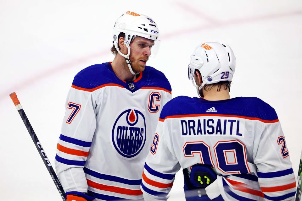 Do Edmonton Oilers center Connor McDavid (97) and Leon Draisaitl get to lift the Stanley Cup this season?