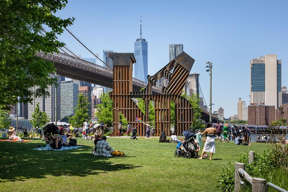 Nicholas Galanin: In every language there is Land / En cada lengua hay una Tierra at Brooklyn Bridge Park