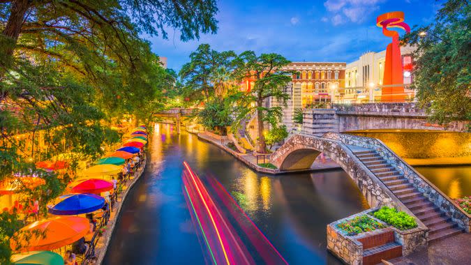 San Antonio, Texas, USA cityscape at the River Walk.