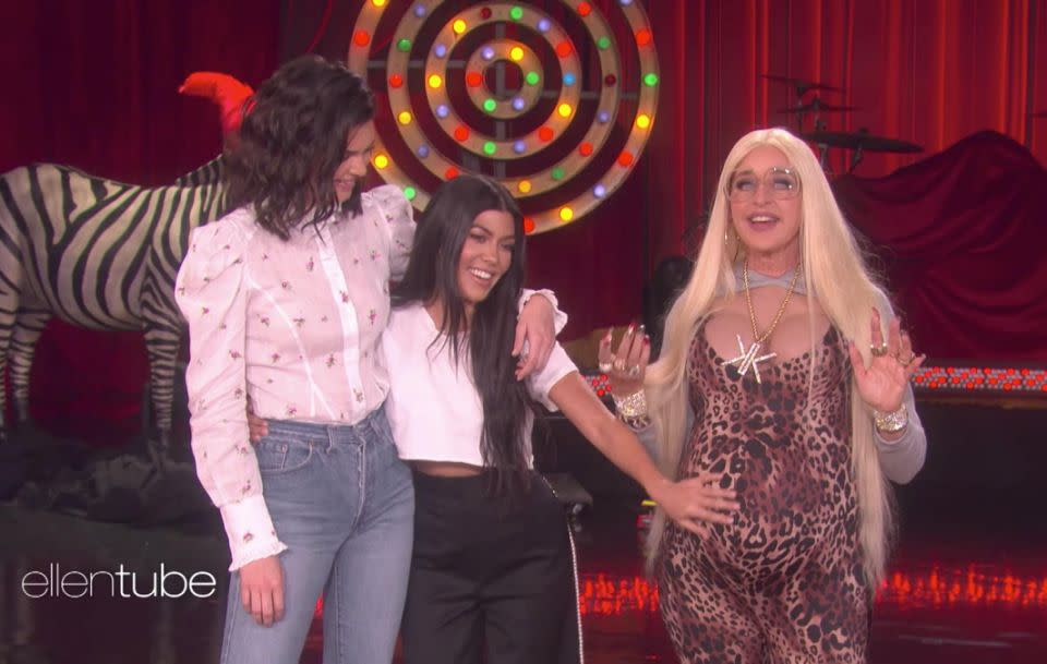 Does this all subtly confirm Khloe and Kylie's pregnancies? As they weren't in attendance and neither was Kim who is expecting her third child via a surrogate. Source: YouTube / The Ellen Show