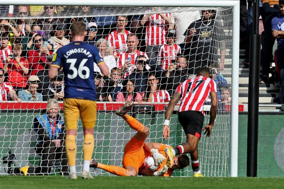 Rarity: Toney had first missed a penalty before scoring (REUTERS)