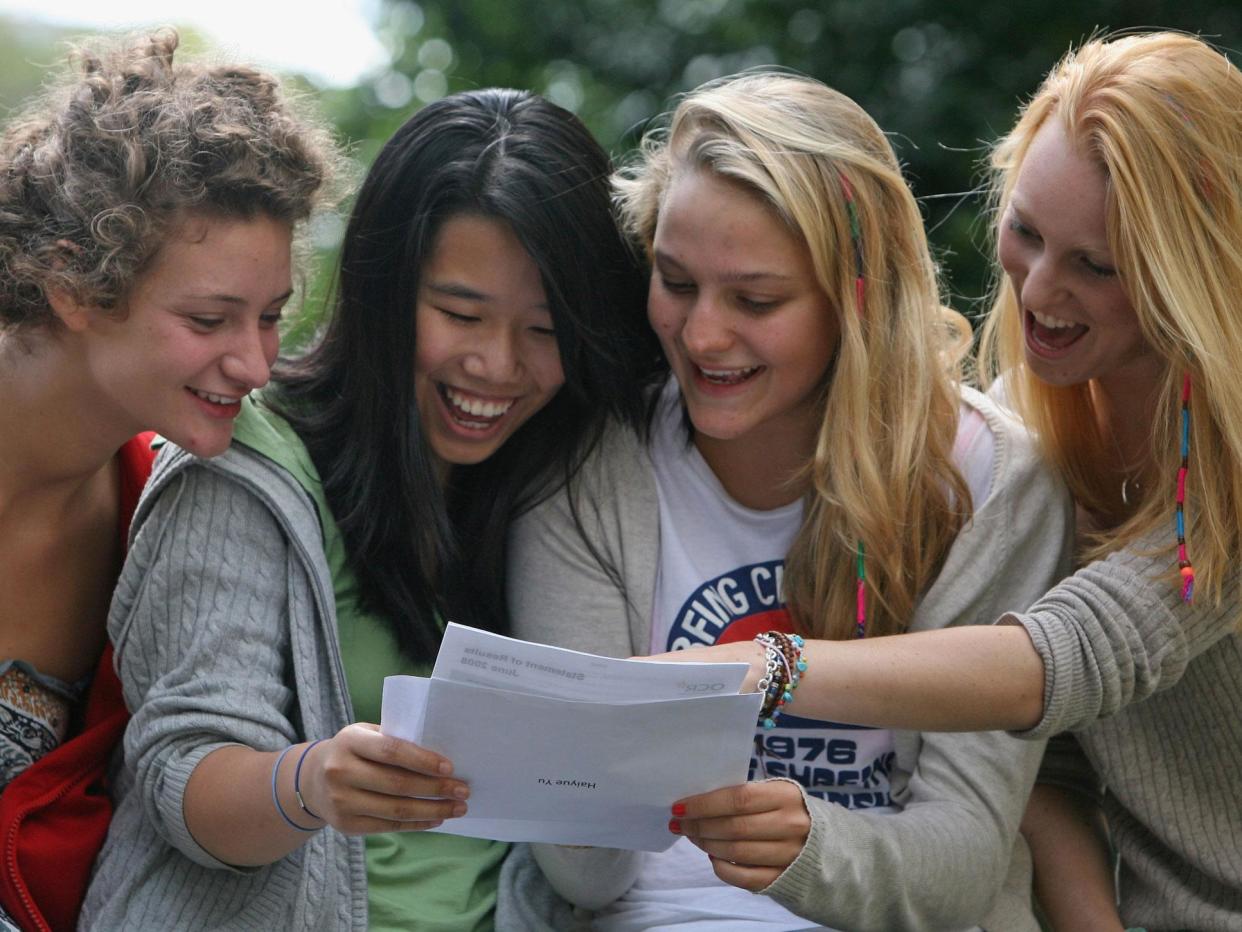 Thousands of teenagers across the country receive their A level results on Thursday: Getty