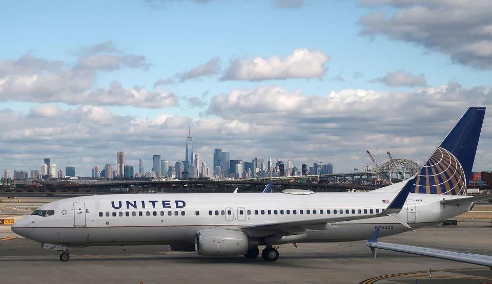 United Airlines plane at Newark