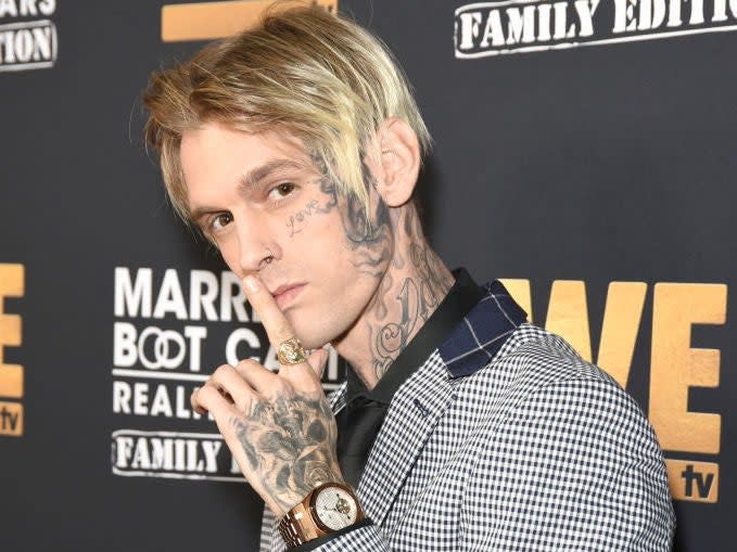 Aaron Carter at an event for Marriage Boot Camp Family Edition in October 2019: Presley Ann/Getty Images