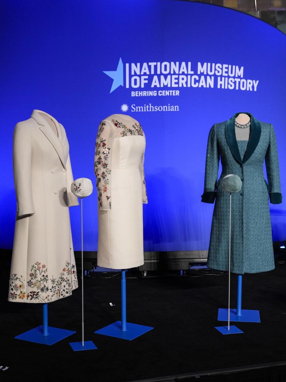 washington, dc january 25 first lady jill biden's inauguration day attire is displayed during an event to present her inauguration day attire to the smithsonian's first ladies collection at the smithsonian national museum of american history on january 25, 2023 in washington, dc presenting the first lady's inauguration attire at the smithsonian is a tradition dating back to helen taft in 1912 photo by drew angerergetty images